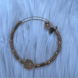 Alex and Ani Rafaelian Gold Beaded Gold Crystal Bangle Bracelet